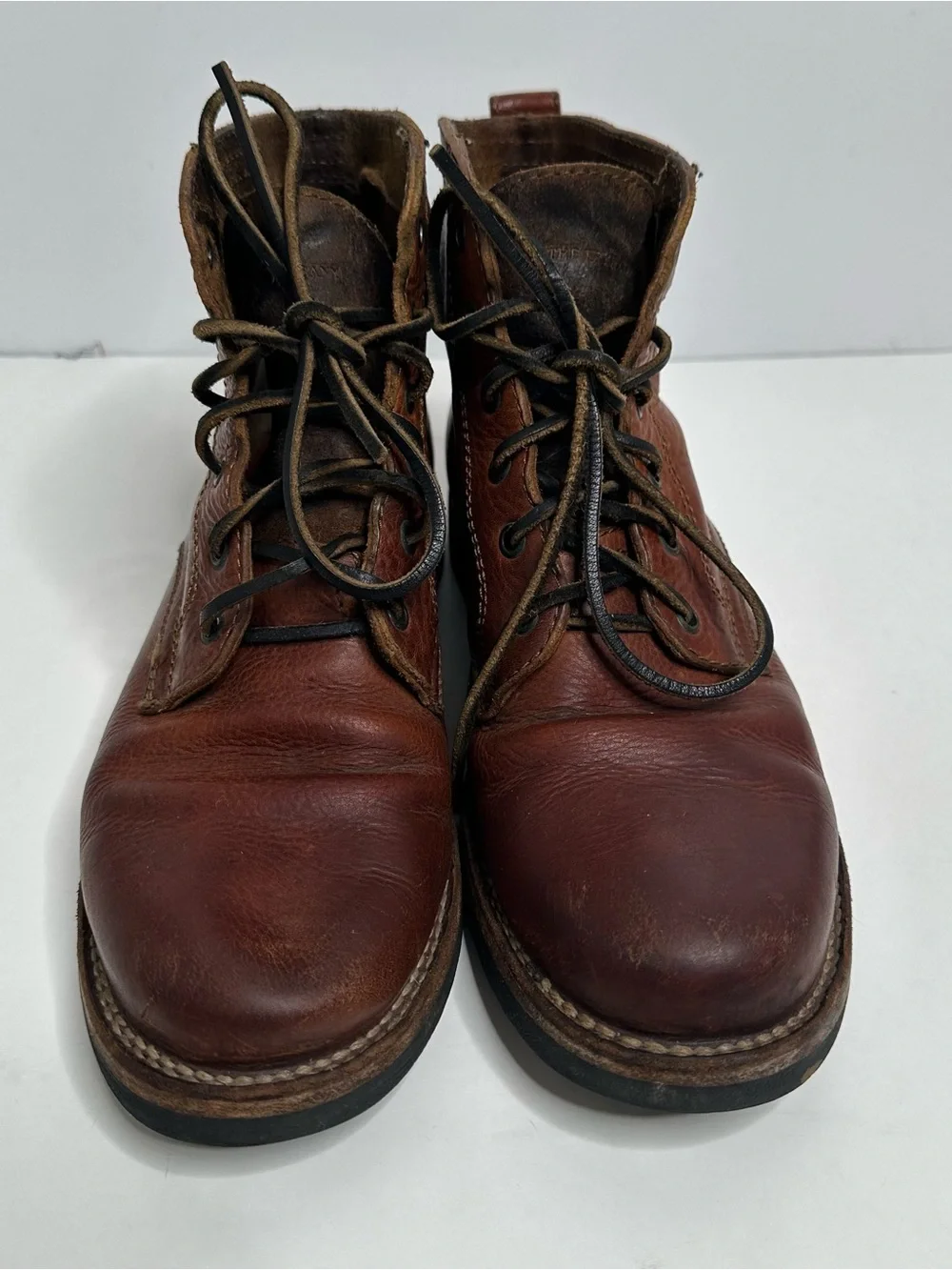Frye Men’s Cognac Leather Lace Up Boots Size 10